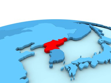 Kuzey Kore mavi dünya üzerinde