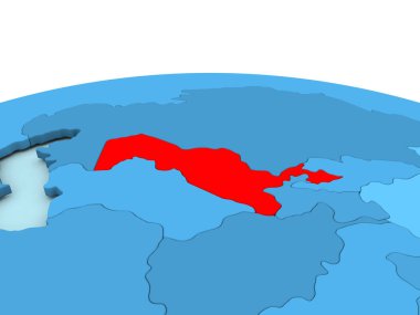 Özbekistan mavi dünya üzerinde