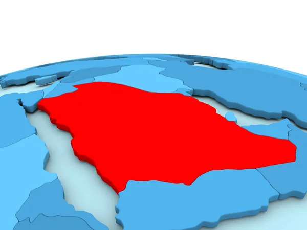 沙特阿拉伯在蓝色地球上 — 图库照片