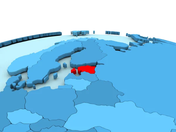 Estland op blauwe wereldbol — Stockfoto