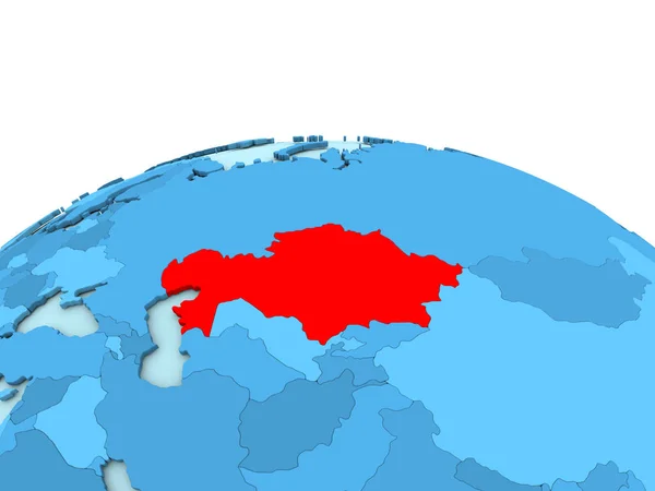 Cazaquistão no globo azul — Fotografia de Stock