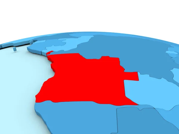 Angola no globo azul — Fotografia de Stock