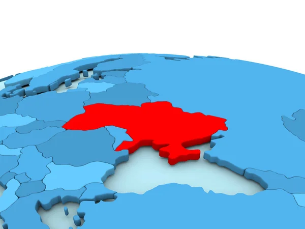 Ucrânia no globo azul — Fotografia de Stock