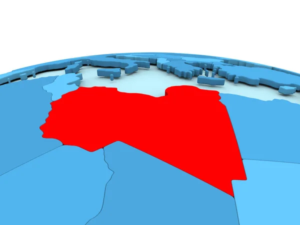 Libya on blue globe — Stock Photo, Image