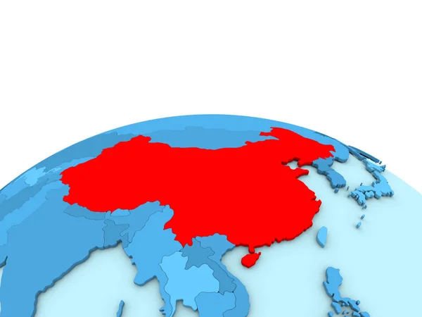 Chine sur le globe bleu — Photo