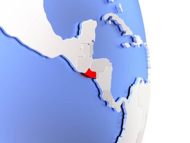 El Salvador on elegant modern 3D globe