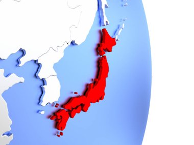 Zarif modern 3d küre üzerinde Japonya