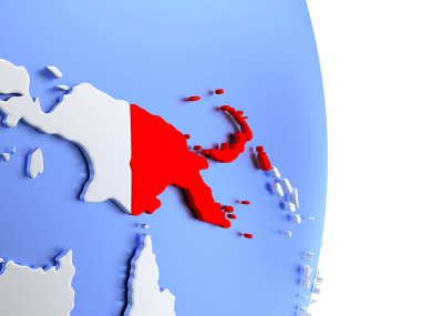 Papua Yeni Gine zarif modern 3d Globe