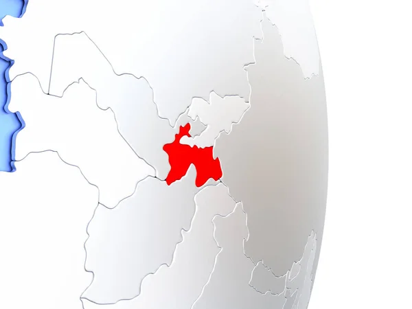 Tajikistan on elegant modern 3D globe — Stock Photo, Image