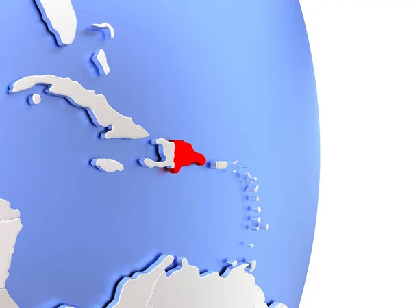 Dominicaanse Republiek op elegante moderne 3d globe — Stockfoto