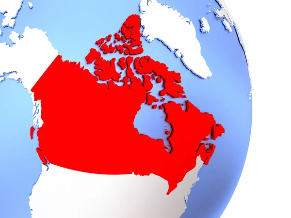 Канада на элегантном современном 3D глобусе — стоковое фото