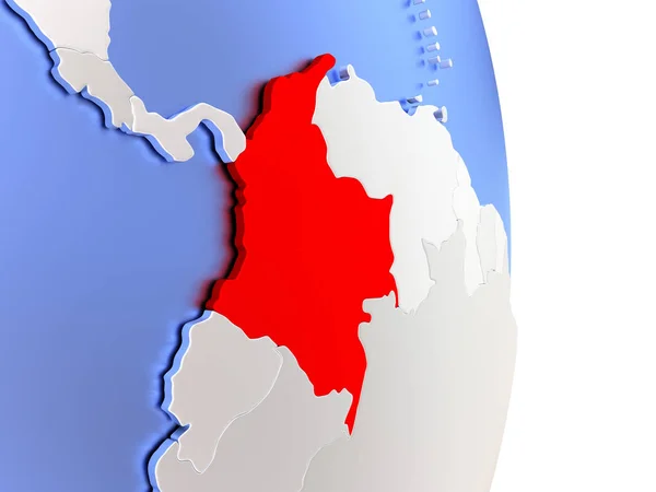 Kolumbien auf elegantem modernen 3D-Globus — Stockfoto