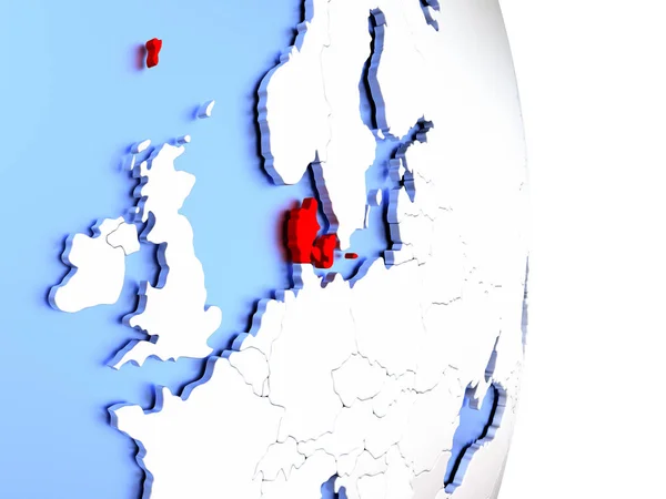 Dánsko na elegantní moderní 3d globe — Stock fotografie