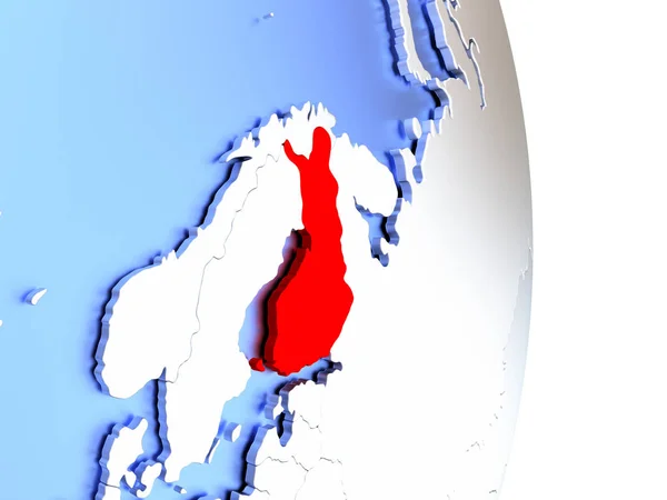 Finlandia na elegancki nowoczesny 3d kula ziemska — Zdjęcie stockowe