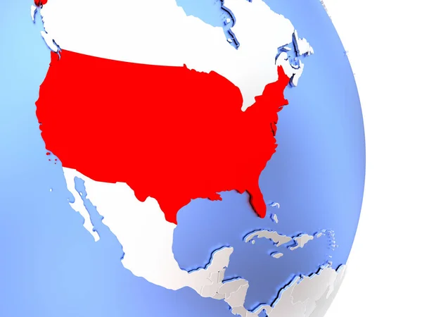 США на элегантном современном 3D глобусе — стоковое фото