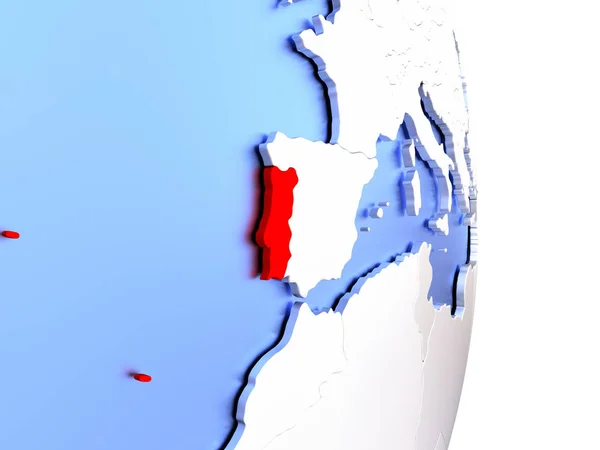 Португалия на элегантном современном 3D глобусе — стоковое фото