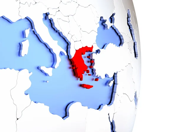Griechenland auf elegantem modernen 3D-Globus — Stockfoto