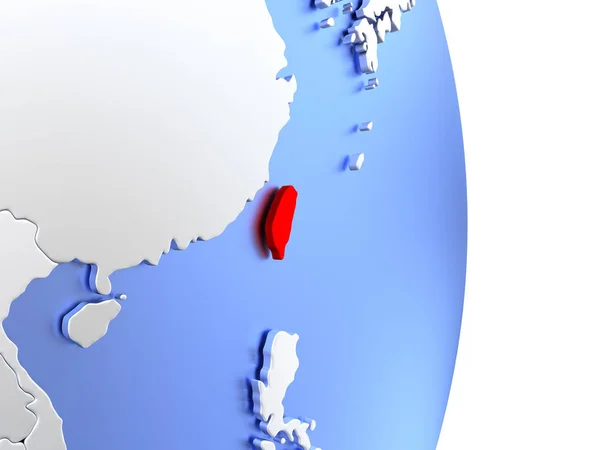 Тайвань на элегантном современном 3D глобусе — стоковое фото