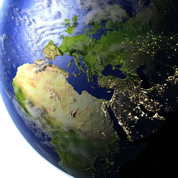 A reális modell a föld EMEA-régió — Stock Fotó