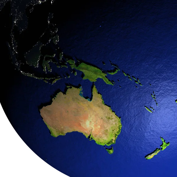 Australie sur le modèle de la Terre avec relief — Photo