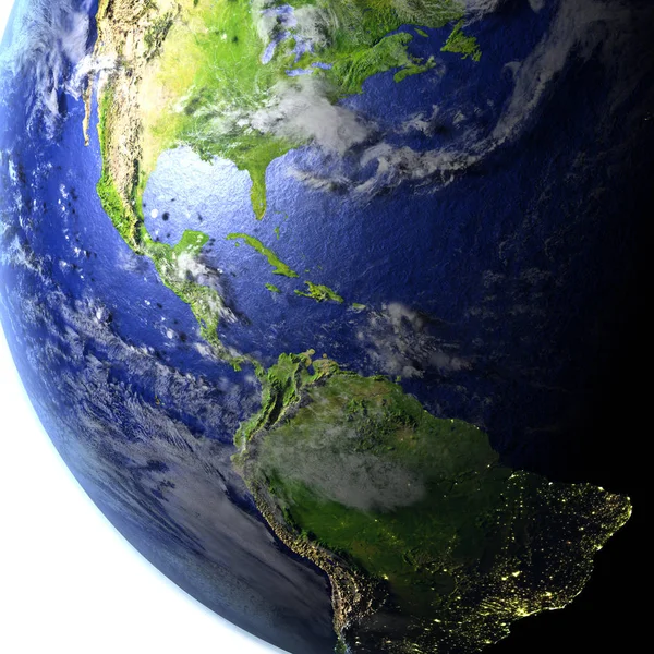 Ameryka Środkowa na realistyczny model ziemi — Zdjęcie stockowe