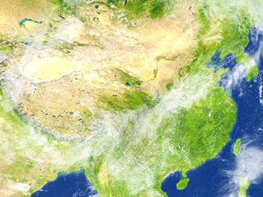 Çin ve Moğolistan bölge Planet Earth