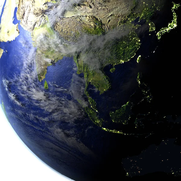 Νοτιοανατολική Ασία σχετικά με ρεαλιστικό μοντέλο της γης — Φωτογραφία Αρχείου