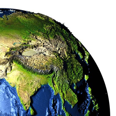Güneydoğu Asya abartılı Dağları ile yeryüzünde