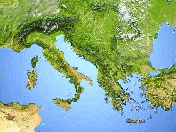 Adriatische Zeeregio op de planeet aarde — Stockfoto