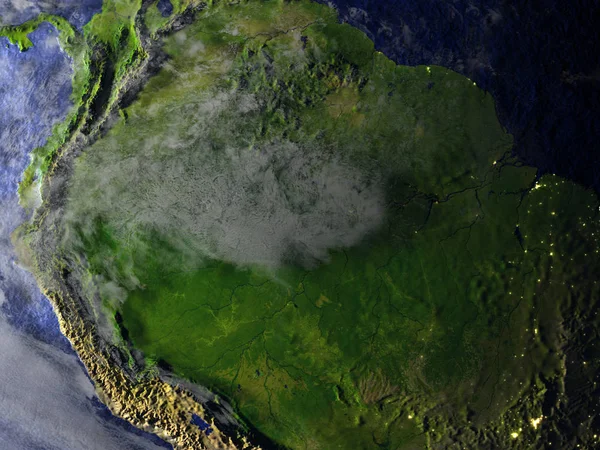 Floresta amazônica em modelo realista da Terra — Fotografia de Stock