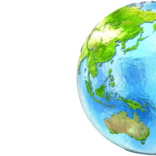 Østasien og Australien på model af Jorden - Stock-foto