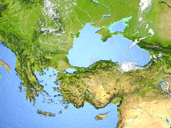 Turkey and Black sea region on planet Earth — Stock Photo, Image