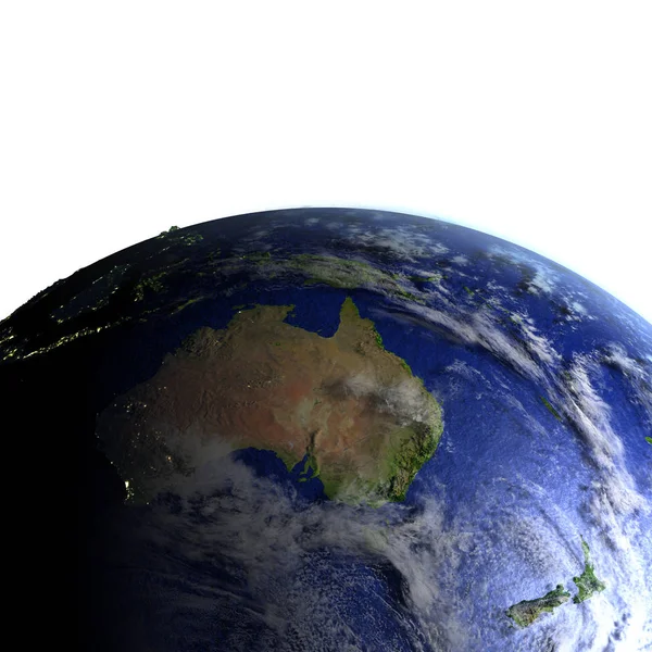 Австралия на реалистичной модели Земли — стоковое фото