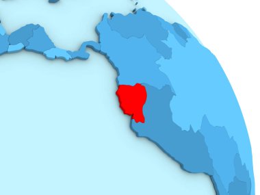 Mavi siyasi dünya üzerinde Ekvador