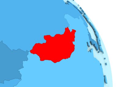 Moğolistan mavi siyasi dünya üzerinde