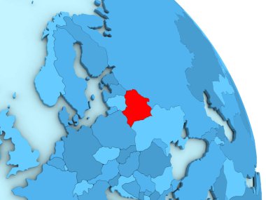 Mavi siyasi dünya üzerinde Beyaz Rusya