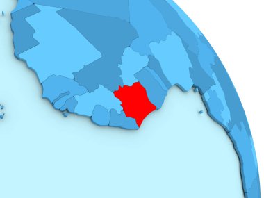 Fildişi Sahili mavi siyasi dünya üzerinde