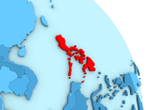 Filipiny na niebieski Globus polityczny — Zdjęcie stockowe