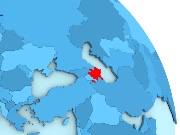 Azerbajdzsán a kék politikai földgömb — Stock Fotó