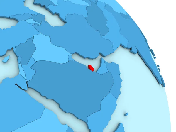Katar na niebieski Globus polityczny — Zdjęcie stockowe