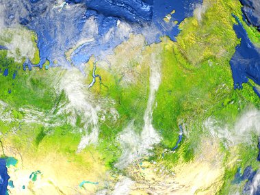 Sibirya yeryüzünde - görünür okyanus tabanı