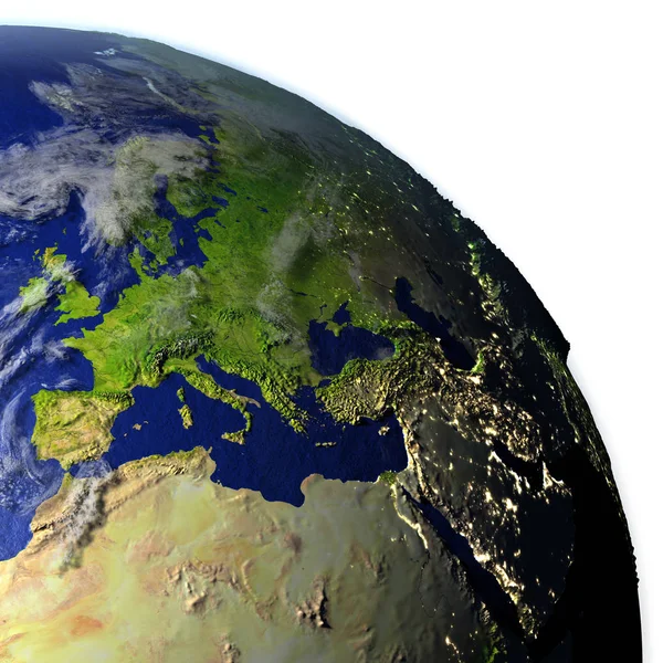 Regione EMEA sul modello realistico della Terra — Foto Stock