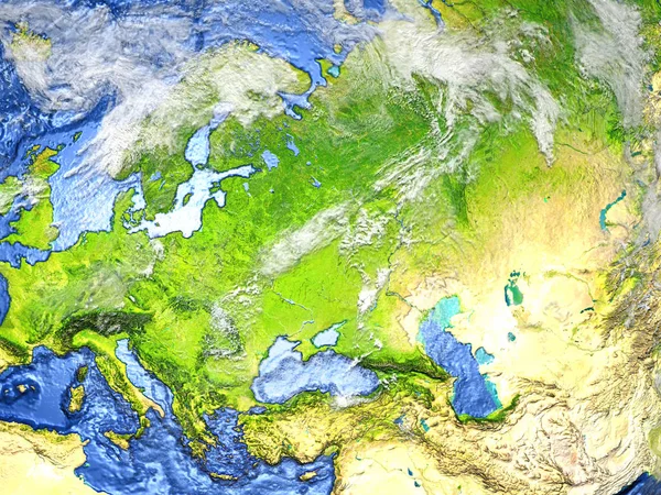 Batı ve Orta Asya yeryüzünde - görünür okyanus tabanı — Stok fotoğraf