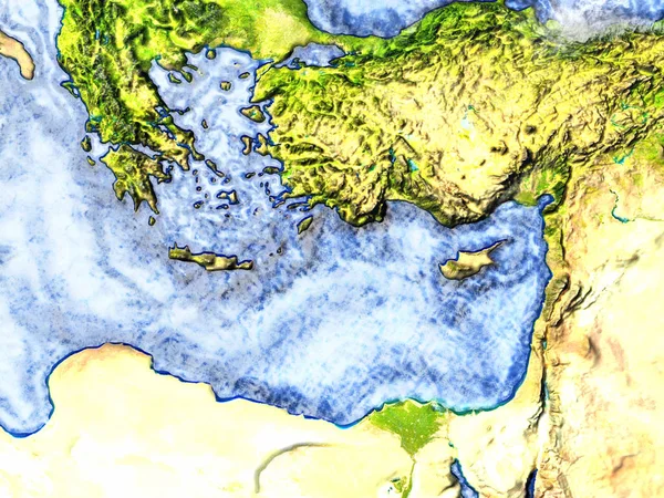 地球 - 目に見える海底上中東 — ストック写真