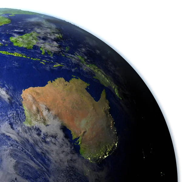 Australia on realistic model of Earth — Stock Photo, Image
