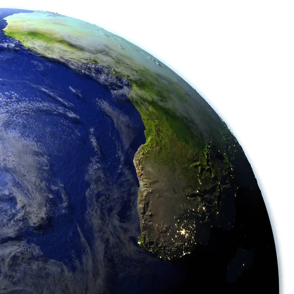 Afrika auf realistischem Modell der Erde — Stockfoto