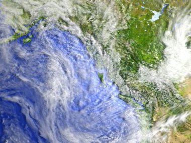 West coast Kanada Dünya gerçekçi bir model üzerinde