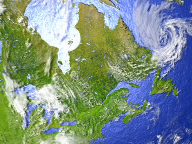 East coast Kanada Dünya gerçekçi bir model üzerinde