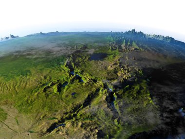 Afrika Dünya - görünür okyanus tabanı üzerinde büyük göller