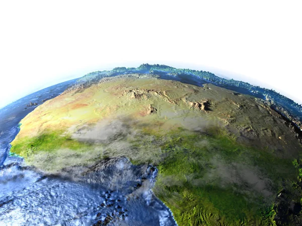 Africa de Nord pe Pământ - fundul vizibil al oceanului — Fotografie, imagine de stoc